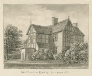 Burton-upon-Trent: Casa de Granja Ordish: dibujo en sepia, 1839