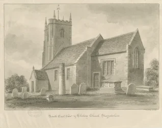 Iglesia de Chebsey: dibujo en sepia