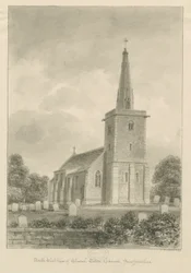 Iglesia de Church Eaton: dibujo en sepia