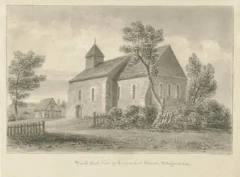 Iglesia de Coppenhall: dibujo en sepia