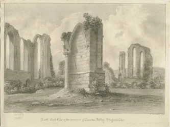 Croxden Abbey: dibujo en sepia