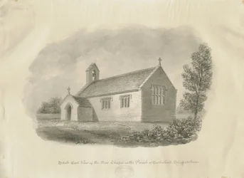 Capilla de Cotes Heath en Eccleshall: dibujo en sepia