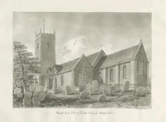 Iglesia de Enville: dibujo en sepia, 1846