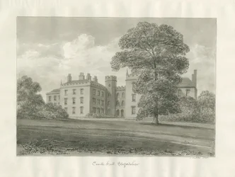 Enville Hall: dibujo en sepia
