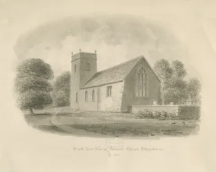 Iglesia de Farewell: dibujo en sepia