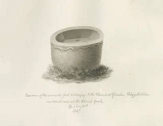 Pila en la Iglesia de Grindon, 25 de mayo de 1847