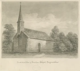 Capilla de Haselour: dibujo en sepia, 1828