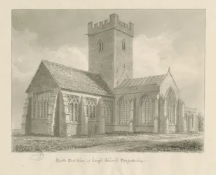 Iglesia de Leigh: dibujo en sepia