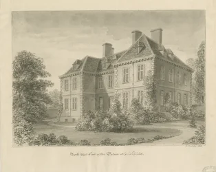 Lichfield - Palacio del Obispo en The Close: dibujo en sepia