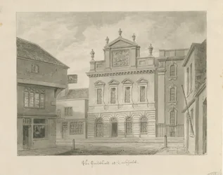 Lichfield - Ayuntamiento: dibujo en sepia