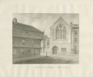 Lichfield - Ayuntamiento: dibujo en sepia