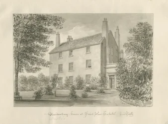 Lichfield - Casa del Maestro en el Hospital de San Juan: dibujo en sepia