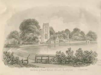 Lichfield - Iglesia de San Chad: dibujo en sepia