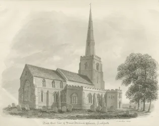 Lichfield - Iglesia de San Miguel: dibujo en sepia