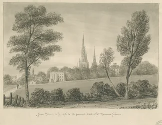Lichfield - Stowe: dibujo en sepia