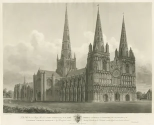 Catedral de Lichfield - Vista Noroeste: grabado, [1807]