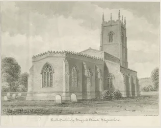 Iglesia de Mayfield: dibujo en sepia, 1844