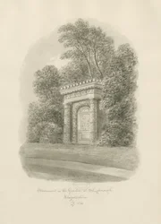 Shugborough - Monumento: dibujo en sepia