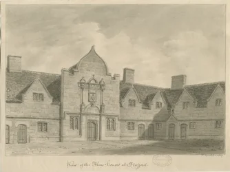 Stafford - Casas de Beneficencia: dibujo en sepia, 1837