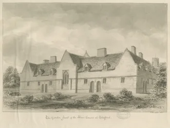 Stafford - Casas de beneficencia: dibujo en sepia, 1841