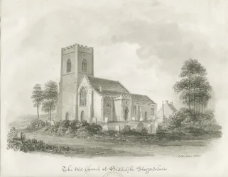 La Vieja Iglesia en Biddulph, Staffordshire, 1844