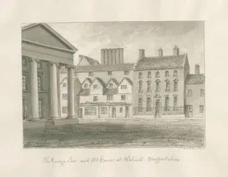 Walsall Town - The George Inn: dibujo a tinta sepia