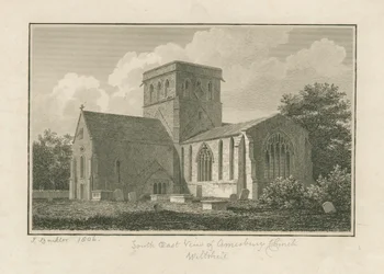 Wiltshire - Iglesia de Amesbury: grabado, 1806