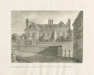 Wolverhampton - La Casa del Dean: dibujo en sepia, 1845