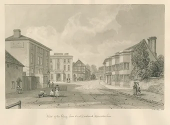 Worcestershire - Droitwich - George Inn: dibujo en sepia, 1833