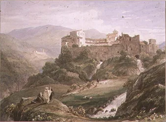 Paisaje italiano, con monasterio