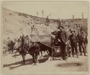 1889 - Exploradores yendo a los campos de oro (foto b/n)