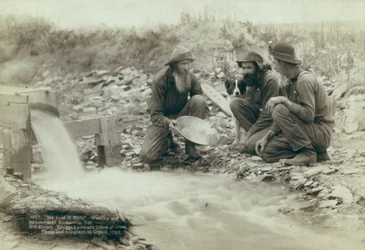Lavado y cribado de oro, Rockerville, 1889
