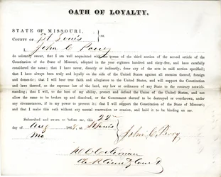 Juramento de lealtad de John C. Perry de Missouri, Condado de St. Louis
