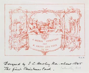 La primera tarjeta de Navidad, por J.C.Horsley, 1843