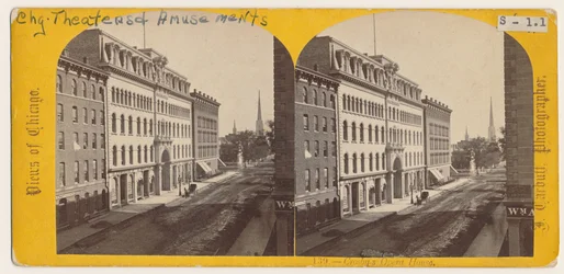 Vista de Crosbys Opera House antes del incendio de Chicago de 1871