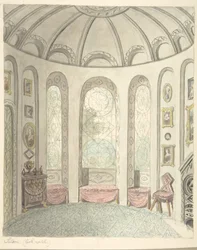 Castillo de Lea, Worcestershire, Salón, mirando al norte, ca. 1816