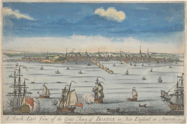 Una vista del sureste de la gran ciudad de Boston en Nueva Inglaterra