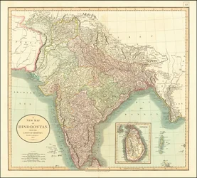 Mapa de la India de 1806 por John Cary