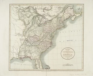 Un nuevo mapa de los Estados Unidos de América, de las últimas autoridades, 1806