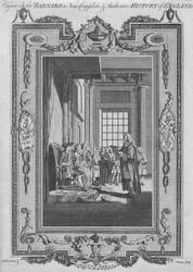 La Declaración de Derechos ratificada durante la Revolución por el rey Guillermo y la reina María antes de su coronación