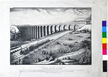 Viaducto de Crimple Valley, ferrocarril de York y North Midland. Ramal de Harrogate
