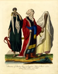 Retrato de Ibrahim Bey; una dama egipcia de rango; y una aguadora y su hijo