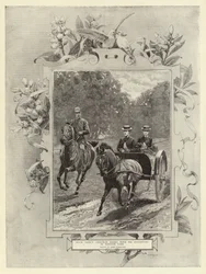 S.A.R. el Príncipe Christian cabalgando con sus hijas en el Parque de Windsor