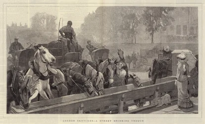Bocetos de Londres, un abrevadero en la calle