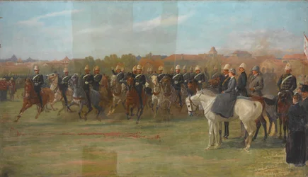Los Voluntarios de Shanghái en una Revista, 1892