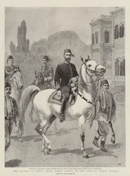 El sultán en casa, Abdul Hamid montando en el parque del Palacio de Yildiz