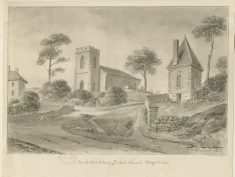 Iglesia de Fulford: dibujo en sepia