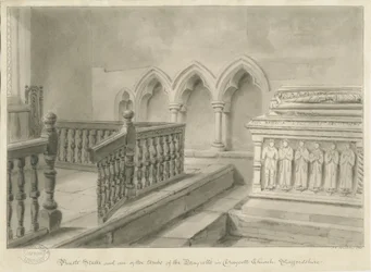 Interior de la iglesia de Draycott in the Moors, 1841