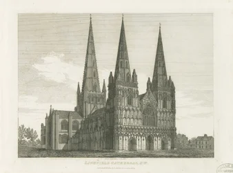 Catedral de Lichfield - Fachada Oeste: grabado, s.f. [c. 1820]