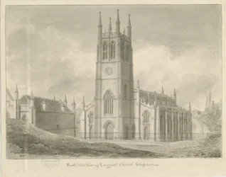 Iglesia de Longport - San Pablo: dibujo en sepia